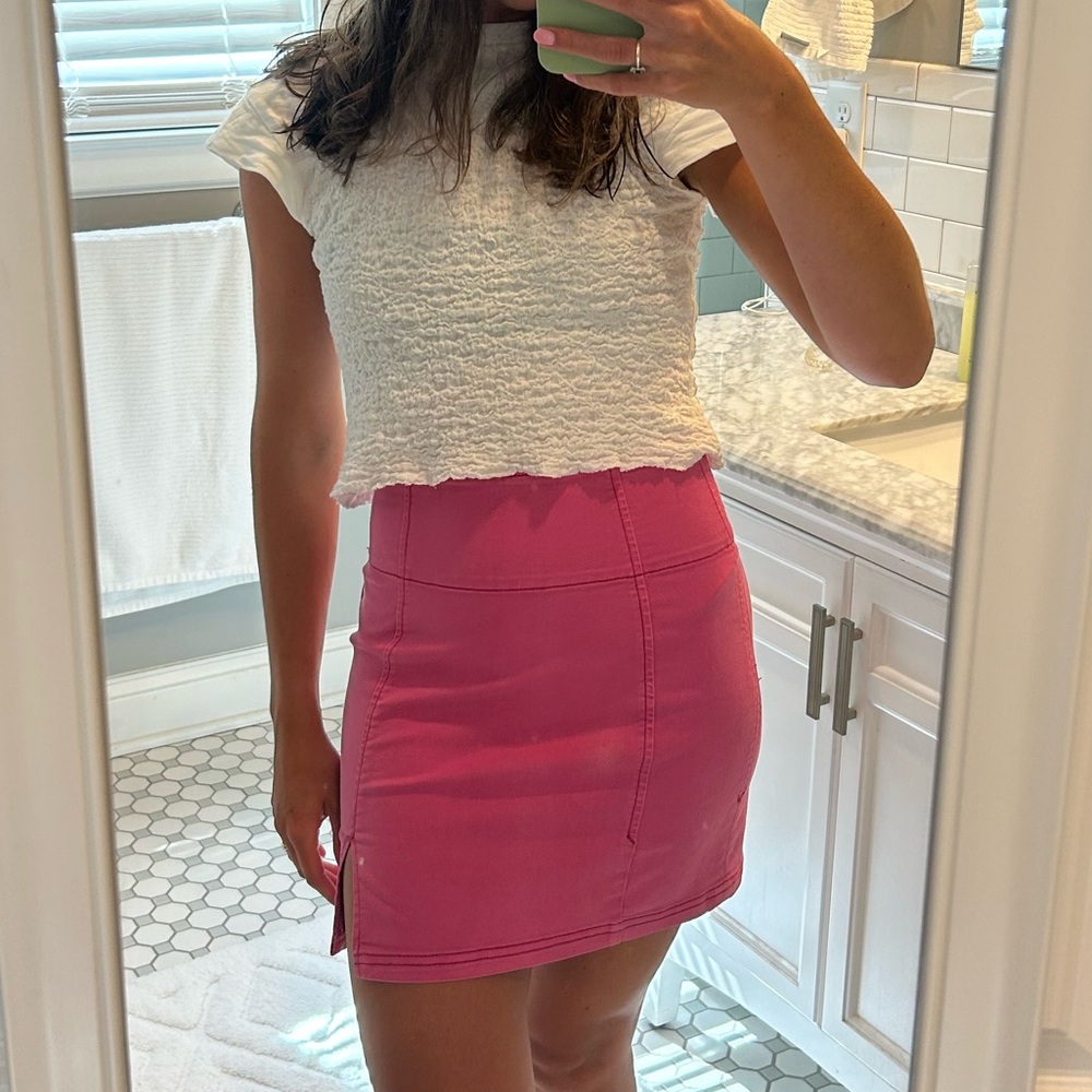 Free People Hot Pink Mini Skirt